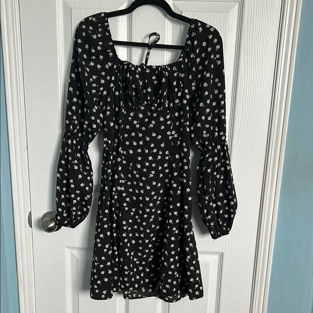 Floral Black Dress